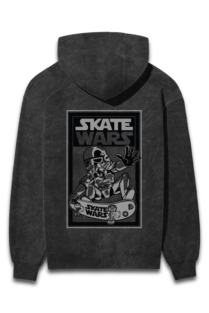 Skate Wars Acid Wash Hooded Sweatshirt